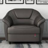 Durian Berry Grey Leatherette 1 Seater Sofa