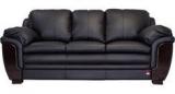 Durian Berry Sink Three Seater Sofa In Matt Black Colour