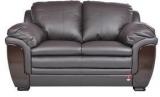 Durian Berry Two Seater PVC Sofa In Dark Brown Colour