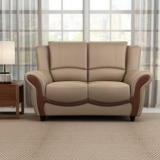 Durian Blos Brown Leatherette 2 Seater Sofa