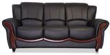 Durian Blos Three Seater Sofa In Eerie Black Colour