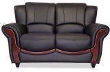 Durian Blos Two Seater Sofa In Eerie Black Colour