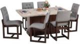 Durian Catherine White Stone 6 Seater Dining Table