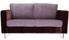 Durian Clinton Cozy Double Seater Sofa In Dark Brown And Light Grey Colour