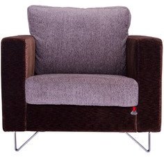 Durian Clinton Cozy Single Seater Sofa In Dark Brown And Light Grey Colour