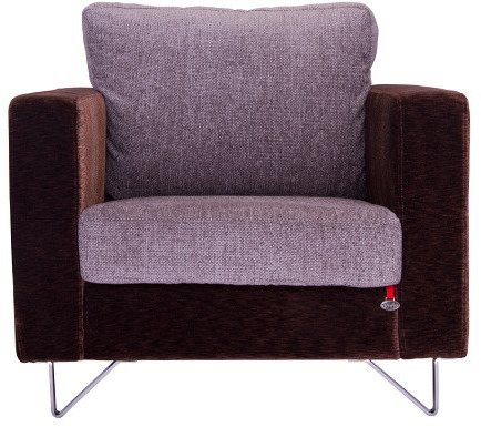 Durian Clinton Cozy Single Seater Sofa in Dark Brown and Light Grey Colour