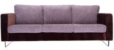 Durian Clinton Cozy Three Seater Sofa In Dark Brown And Light Grey Colour