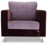 Durian Clinton One Seater Sofa In Grey & Brown Colour