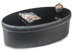 Durian Cooper Oval Shaped Center Table In Black Colour