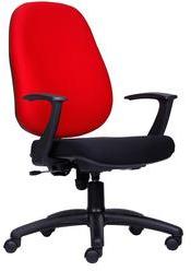 Durian Ergonomic Chair in Black & Red Fabric Finish