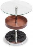 Durian Glass Top Side Table In Wenge Colour