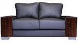 Durian Laredo Double Seater Sofa In Chesswood Finish With Grey Upholstery