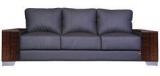 Durian Laredo Three Seater Sofa In Chesswood Finish With Grey Upholstery