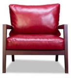 Durian Malaca Armchair In Burgundy & Mahogany Colour