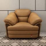 Durian Salina Brown Leatherette 1 Seater Sofa