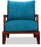 Durian Sheraton Armchair In Teal & Mahogany Colour