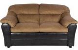 Durian Two Seater Leatherette & Fabric Sofa