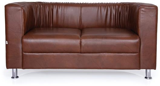 Durian Two Seater Sofa With Wrinkly Back In Everlast Brown Colour