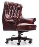 Durian Tycoon Low Back Chair In Dark Brown Colour