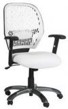 Durian White Medium Back Swivel Chair