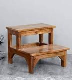 Early Furniture SHEESHAM WOOD Wooden 2 Step Stool For Kitchen | Foot Rest Stool For Living Room | Sheesham Wood, | Durable And Sturdy Side Table Solid Wood Side Table