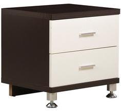 Exclusive Furniture Designer Bedside Table In White & Wenge Finish