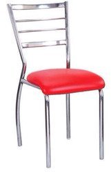 Exclusive Furniture Dining Steel Chair With Red Upholstery