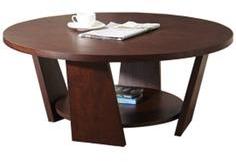 Exclusive Furniture Ethnic Round Coffee Table In Wenge Finish