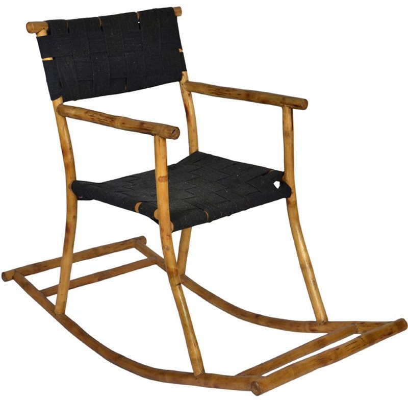 ExclusiveLane Bamboo Kids Rocking Chair in Black Colour