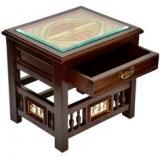 ExclusiveLane Bed Side Drawer Table With Dhokra And Warli Work