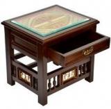 ExclusiveLane Bedside Drawer Table With Dhokra And Warli Work