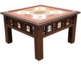 ExclusiveLane Center Cum Coffee Table With Dhokra And Warli Work In Walnut Brown Finish