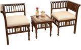 ExclusiveLane Coffee Table Set In Walnut Finish