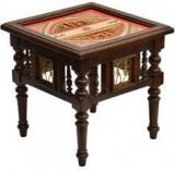 ExclusiveLane Dhokra And Warli Work Coffee Table In Espresso Walnut Finish