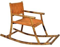 ExclusiveLane Kids Rocking Chair In Bamboo Orange Colour