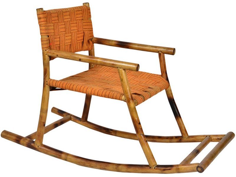 ExclusiveLane Kids Rocking Chair in Bamboo Orange Colour