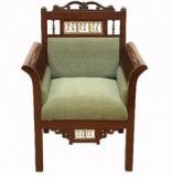 ExclusiveLane Maharaja Sofa Cum Living Room Chair With Dhokra Work In Walnut Brown Finish