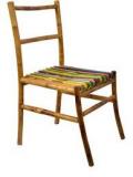 ExclusiveLane Multicoloured Bamboo Chair With Curved Legs