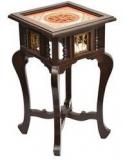 ExclusiveLane Teak Wood End Table In Walnut Finish