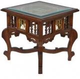 ExclusiveLane Teak Wood Side Table In Walnut Finish