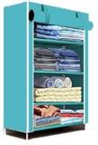 Ez Deal Ez Deal 6 Shelve Sky Blue PP Collapsible Wardrobe