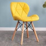 Finch Fox Eames Replica Fabric Dining Chair For Cafe Chair, Side Chair, Accent Chair In Yellow Color Fabric Dining Chair