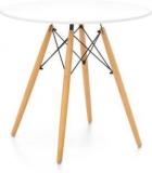 Finch Fox Mid Century Modern Eames Style Round Dining Table/Wood Legs And Tabletop Engineered Wood 4 Seater Dining Table