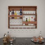 Flatu Art Wooden Bottle Rack Cabinet