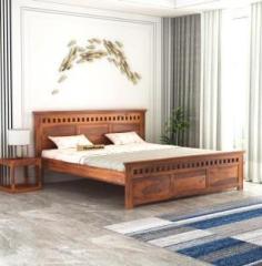 Flipkart Perfect Homes A Solid Wooden Bed Without Storage Double Bed Furniture for Bedroom Solid Wood Queen Bed