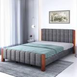 Flipkart Perfect Homes Logan Upholstered Solid Wood Queen Bed