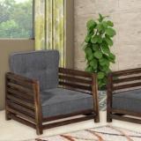 Flipkart Perfect Homes PureWood Sheesham 1 Seater Fabric Sofa