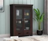 Flipkart Perfect Homes Sheesham Crockery Cabinet With Glass Door Wooden Book Shelf Cabinet Solid Wood Free Standing Cabinet