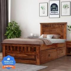 Flipkart Perfect Homes Sheesham Solid Wood Single Drawer Bed