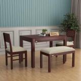 Flipkart Perfect Homes Sheesham Wood Four Seater Dining Set For Dining Room, Restaurant. Solid Wood 3 Seater Dining Set